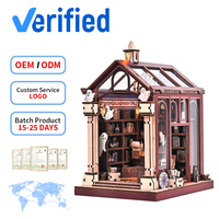 OCHOICE Venta al por Mayor: La Biblioteca Fantasma, Rompecabezas 3D de Madera, Casa de Muñecas en Miniatura con Luz LED para Decoración del Hogar, Set de Regalo