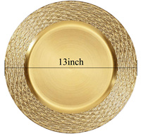 Assiettes rondes élégantes de 13 pouces en plastique pour la décoration de table, mariages, fêtes, anniversaires et décorations de table pour les fêtes