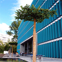 Revêtement de façade extérieur en aluminium à persiennes, sur mesure, résistant à la chaleur, aux UV et à la ventilation, pour la décoration