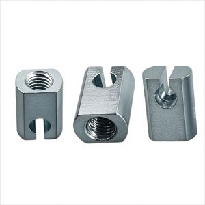 Élément de connexion de précision en acier au carbone et acier inoxydable, écrou à fente en T, usinage CNC personnalisé, brochage, composants de fixation usinés - Product Image 1