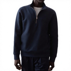 Sudadera Gris Vintage Americana Retro con Cuello Alto y Media Cremallera, Unisex, de Invierno, de Marca, de Alta Calidad, de Felpa Francesa Estampada 100% - Product Image 3