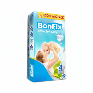 Pañales de tela económicos Bonfix para bebé, tela no tejida con diseño impreso, protección contra fugas y superficie seca con absorción, hechos en Turquía. - Product Image 1