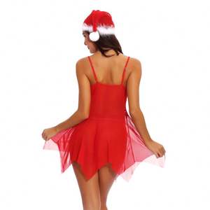 2024 Navidad Cosplay ropa <span class=keywords><strong>de</strong></span> <span class=keywords><strong>pasión</strong></span> Lencería Sexy pijama transparente falda deslizante - Product Image 2