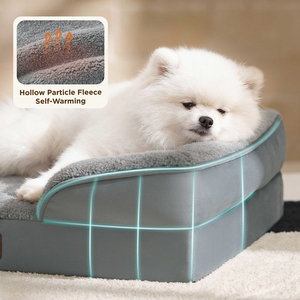 Sofá cama para perros autocalentable grueso de lujo clásico, cama ortopédica grande resistente a los arañazos para perros - Product Image 3