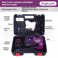 Cric hydraulique électrique 12V 5 tonnes avec manomètre, gonfleur de pneus et clé à chocs – Outils d'urgence pour le changement de pneus de voiture