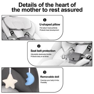 Nouvelle balançoire électrique pour bébé avec musique, berceau à bascule pour nourrisson avec auvent, chaise à bascule automatique pour bébé - Product Image 4