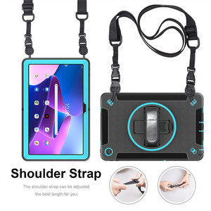 Étui de tablette robuste hybride anti-rayures avec support rotatif à 360 degrés pour <span class=keywords><strong>Lenovo</strong></span> M10 Plus 3ème génération 10,6 pouces Étui TB-125FU TB-128FU TB-128XU - Product Image 4