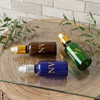Botol Minyak Esensial Kaca Silinder 5ml-100ml Warna-Warni Custom, Wadah Dropper, Kemasan Kosmetik