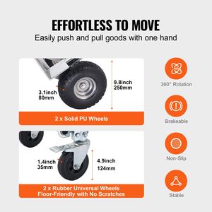 Camión <span class=keywords><strong>de</strong></span> mano y plataforma rodante plegable convertible industrial resistente <span class=keywords><strong>de</strong></span> aleación <span class=keywords><strong>de</strong></span> aluminio - Product Image 3
