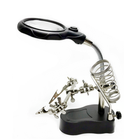 Loupe de bureau LED lumineuse, station de soudage, loupe réglable sans fil pour aide au soudage 801