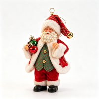 Weihnachtsbaum-Hängedekoration Rot-Gold Weihnachtsmann mit Goldener Trommel für Innenräume Weihnachts-Feiertagsdekoration