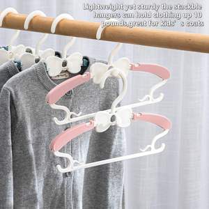 Adjustable Kid Clothes <b>Hangers</b> for Newborn Closet, Plastic Non-Slip Small Infant <b>Hanger</b> for Toddler Pant, Child Coat <b>Hanger</b> - Product Image 3