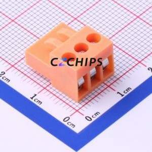 HT396K-3.96-3P Plug-in Terminal Block P=3.96mm Connector ( Connector Type: Male Plug )( Construction: 1x3P )( Pitch: 3.96mm ) - Product Image 2