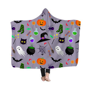 <strong>Dropshipping</strong> Print on Demand Halloween Cloak Hooded Blanket Wearable Fluffy and Plush <strong>Home</strong> <strong>Textiles</strong> Blanket - Product Image 5