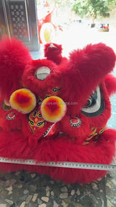 Hecho a mano tamaño Normal China <span class=keywords><strong>dos</strong></span> <span class=keywords><strong>personas</strong></span> actuación León danza traje Guangzhou fábrica cultura china baile León danza - Product Image 3