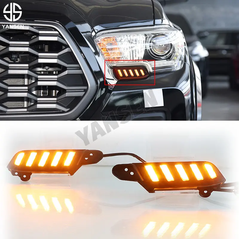 Dynamic LED DRL Daytime Running Light Daylight indicatore di direzione per Toyota Tacoma 2016-2022