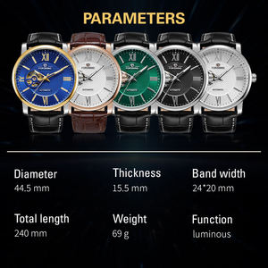 Reloj Mecánico de Esqueleto Forsining <span class=keywords><strong>para</strong></span> <span class=keywords><strong>Hombre</strong></span>, Esfera Blanca, Correa de Cuero Marrón, Reloj Automático de Negocios, <span class=keywords><strong>Relojes</strong></span> de Lujo <span class=keywords><strong>para</strong></span> <span class=keywords><strong>Hombre</strong></span>, Nuevo - Product Image 6