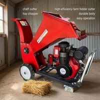 Machine de coupe-paille, hachoir d'ensilage à moteur à essence, déchiqueteuse de paille humide sèche portable pour l'alimentatio