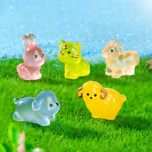 Miniaturas <span class=keywords><strong>de</strong></span> Resina Luminosas <span class=keywords><strong>de</strong></span> los Doce Signos del Zodiaco, Figuras <span class=keywords><strong>de</strong></span> Animales como Conejo, Dragón, Serpiente y Cerdo, Adornos <span class=keywords><strong>de</strong></span> Resina para Micro Paisajes y Manualidades - Product Image 3