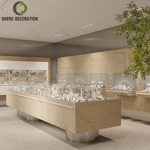 Customized Jewelry Display Cabinet Jewellery Showroom Designs Wood Glass Display Counter Jewellery Showcase For Sale - Product Image 2