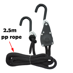 <span class=keywords><strong>Tendeur</strong></span> de corde réglable 1/4'' <span class=keywords><strong>avec</strong></span> poulie métallique et sangle en PP, revêtement en caoutchouc noir, certifié CE - Product Image 2