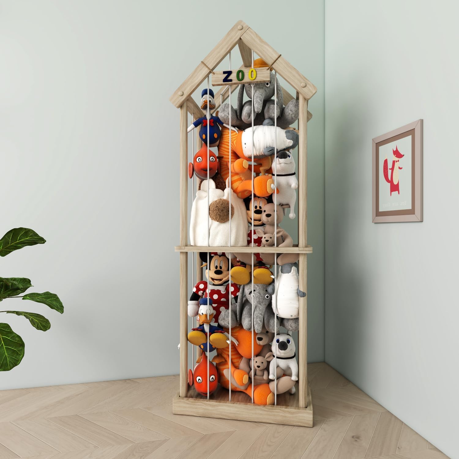 5-Layer Stuffed Animal Storage Tube With Wheels - Transparent Dustproof Toy Organizer For Plush Dolls