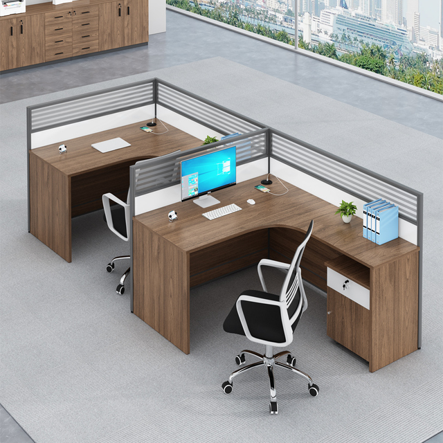 Modular 23 Inch Portable L-Shaped Modern Executive Office Desk 1 Person Workstation with Socket Shelf