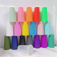 Gobelet réutilisable transparent sans BPA, couleur unie, best-seller 2022, gobelets froids TOGO, logo personnalisé avec pailles et couvercle, couleur unie