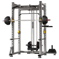 Rack de musculation multifonctionnel tout-en-un, cage à squats, appareil d'entraînement fonctionnel avec système de câbles pour la musculation à domicile