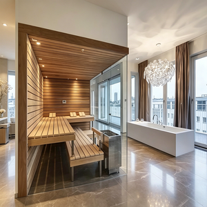 Sauna à vapeur électrique moderne haute puissance pour usage commercial, grand sauna carré extérieur pour 10 personnes, idéal pour les installations publiques et les villas - Product Image 4