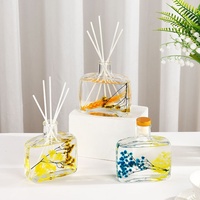 Diffuseurs d'huiles essentielles sans alcool en verre de 100 ml, ensembles de désodorisants longue durée pour voiture, aromathérapie, fleurs éternelles, encens sans flamme