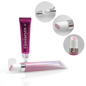 customizable hot stamping metal or plastic cover oblique nose and massage head Lotion Squeez Package eye cream Tube