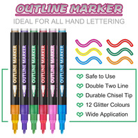 Stylos marqueurs scintillants personnalisés, ensemble de marqueurs à paillettes métalliques pour l'écriture de cartes de Noël, les cartes d'anniversaire, la peinture