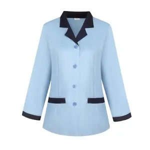 Design personalizzato 5 stelle del personale dell'hotel vestito da lavoro donna uomini che puliscono i vestiti set di uniformi professionali per le pulizie