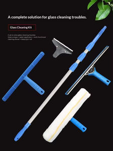 Outils de nettoyage de vitres professionnels et commerciaux, fournitures, ensemble de raclettes multifonctions, <span class=keywords><strong>lave</strong></span>-vitres en microfibre - Product Image 6