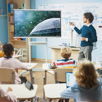 Tableau blanc interactif intelligent 75 pouces Android 15/16 AI avec caméra 4K et écran tactile – Nouveau style pour l'enseignement