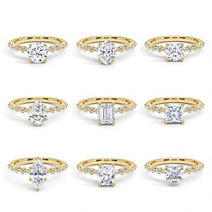 Bague de <span class=keywords><strong>mariage</strong></span> haut de gamme en moissanite 1/2/3/4/5 carats, en argent sterling plaqué or 18 carats avec sertissage à griffes, évaluation nationale - Product Image 2