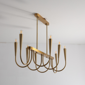 Luminaire américain de luxe en or noir Designer pour îlot de salle à manger Lustre à bras oscillant de style rétro pour le salon Suspension moderne - Product Image 1