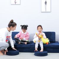 Modernes PU-Schaum Kinder-Sofabett mit Weichen Kissen 2 Dreieckskissen für Schlafzimmer Wohnzimmer & Schulgebrauch (Anpassbare Farben)