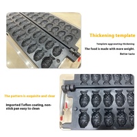 Haute productivité Mini Commercial en acier Taiyaki gaufrier petit gâteau de poisson Grain plaque chauffante équipement à gaz pour collations crème glacée