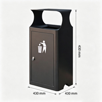 Poubelle MAX de 52 L en acier galvanisé, moderne, luxueuse et écologique, à ouverture par le haut pour la maison et l'usage commercial