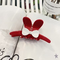 Pinces à cheveux personnalisables en acétate faites à la main, légères, avec strass, motif oreilles de lapin coréennes, nœud mignon et élégant haut de gamme, style requin