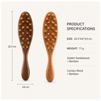 Peine Masajeador de Cuero Cabelludo de Madera con Logotipo Personalizado, 22 Púas de Bambú, Cepillo Gua Sha de Sándalo para Meridianos, Cuidado de Cabeza y Cuerpo, Spa, Venta al por Mayor, OEM, B2B