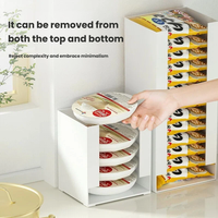 Boîte de rangement de bureau en plastique PS en gros, support pour nouilles instantanées, étagère de placard, conteneur de rangement pour garde-manger