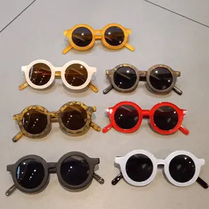 Óculos de sol para crianças óculos de sol meninos meninas bebê retro uv 400 óculos de sol redondos crianças pequenas barato óculos personalizados