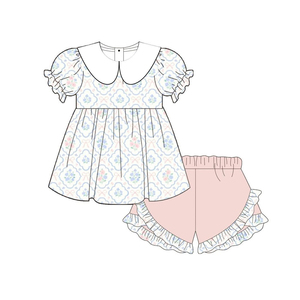 Preventa al por mayor: Vestido/Mameluco de verano para bebé niña con pequeñas flores, de algodón orgánico suave y elastano, lindo, MOQ 5 unidades, de fábrica de boutique. - Product Image 3