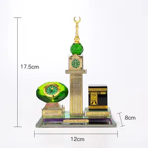 MH-LP0251 Glass Kabba Makkah Clock Tower Islamic Frame Tower Gifts