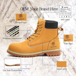 <span class=keywords><strong>Bottes</strong></span> de sécurité d'extérieur antidérapantes, résistantes à l'eau, respirantes, en cuir de vachette véritable - Product Image 2
