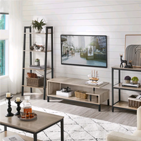 Combohome Mobilier de salon nouveau design Support TV en bois Armoire et table à café et thé Ensemble en bois