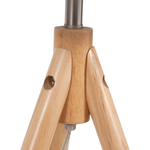 Lampada da terra e da tavolo in legno con paralume in lino per camera da letto, soggiorno e illuminazione da comodino - Product Image 6